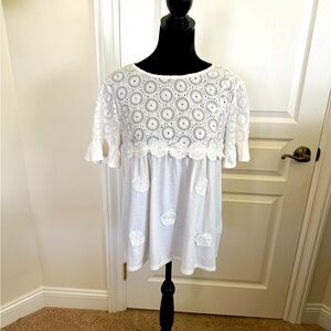 Beautiful Adiva crochet ruffle top